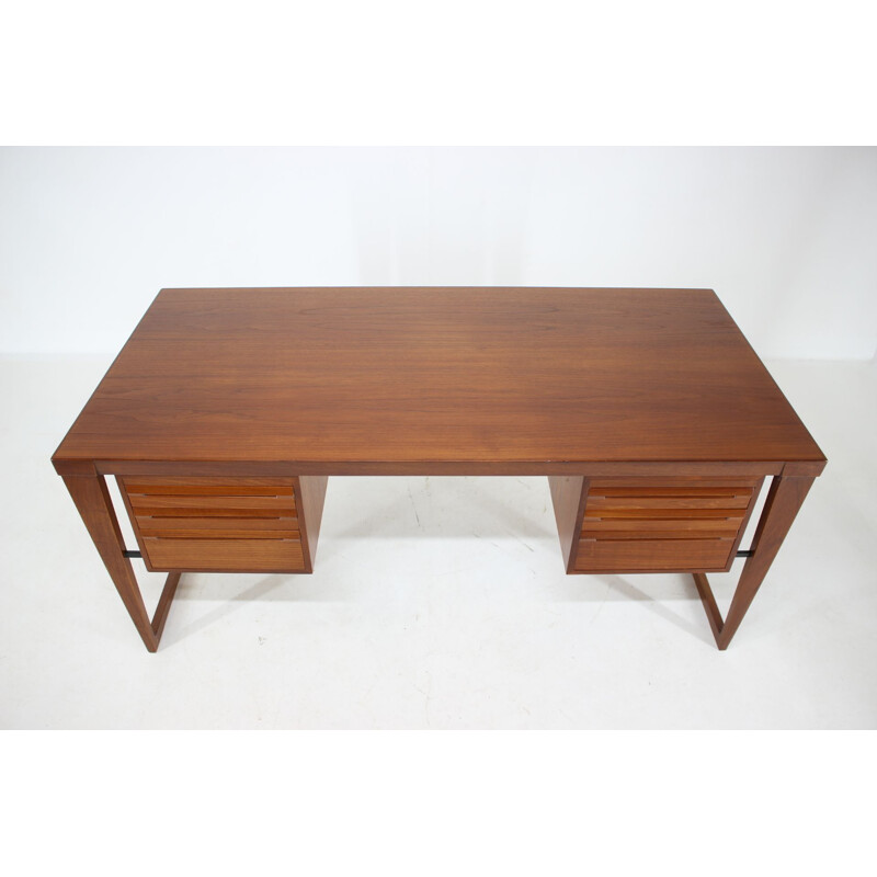 Vintage executive teak desk by Kai Kristiansen, Denmark 1960s