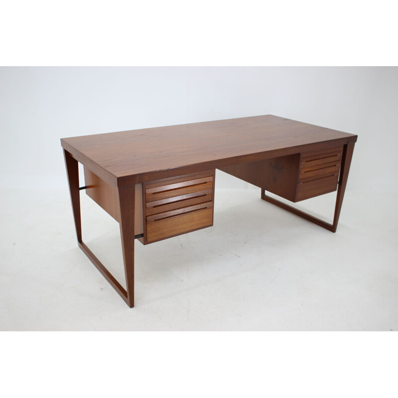 Vintage executive teak desk by Kai Kristiansen, Denmark 1960s