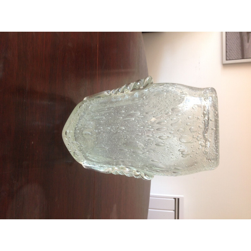 Vase vintage Schneider en verre bullé, 1950-1960