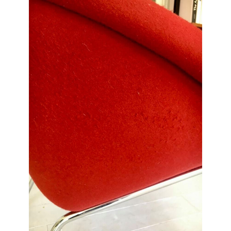 Vintage armchair model 369 in red wool by Walter Knoll, Germany 1950