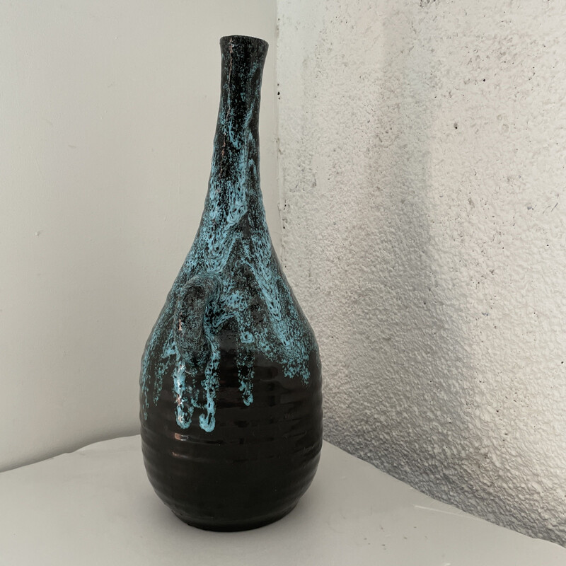 Vintage ceramic vase from Accolay, 1960