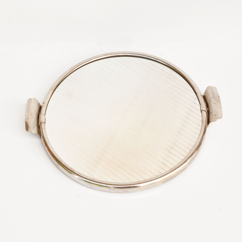 Vintage mirrored breakfast tray, Czechoslovakia 1940s