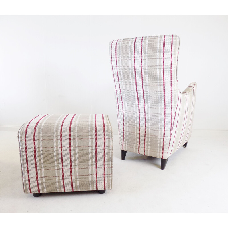 Pair of vintage Wittmann Senta armchairs with ottoman by Gerard van den Berg, 1990s