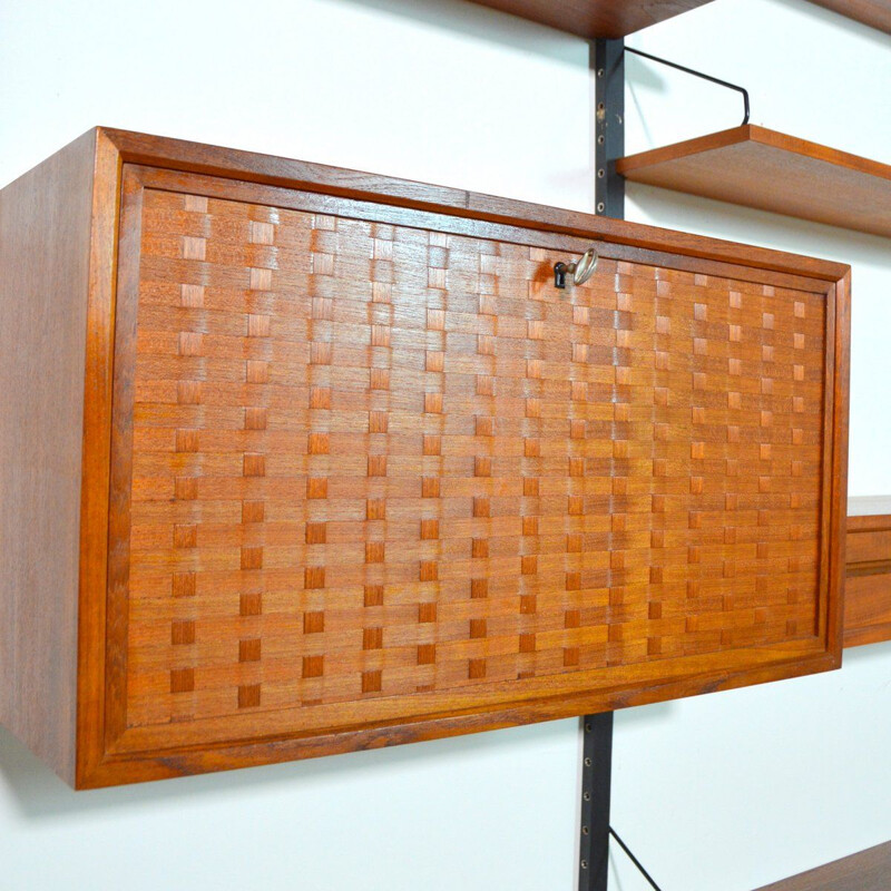 Royal System vintage modular wall system in teak by Poul Cadovius, Denmark 1960
