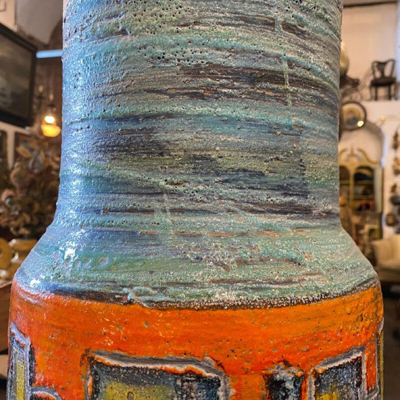 Vintage handmade ceramic umbrella stand, Germany 1970