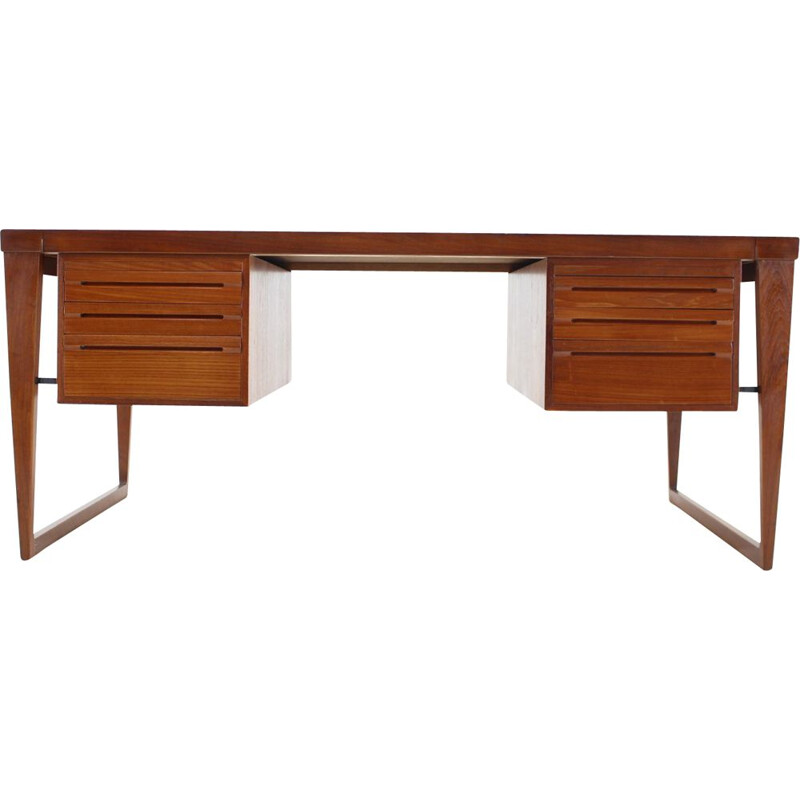 Vintage executive teak desk by Kai Kristiansen, Denmark 1960s