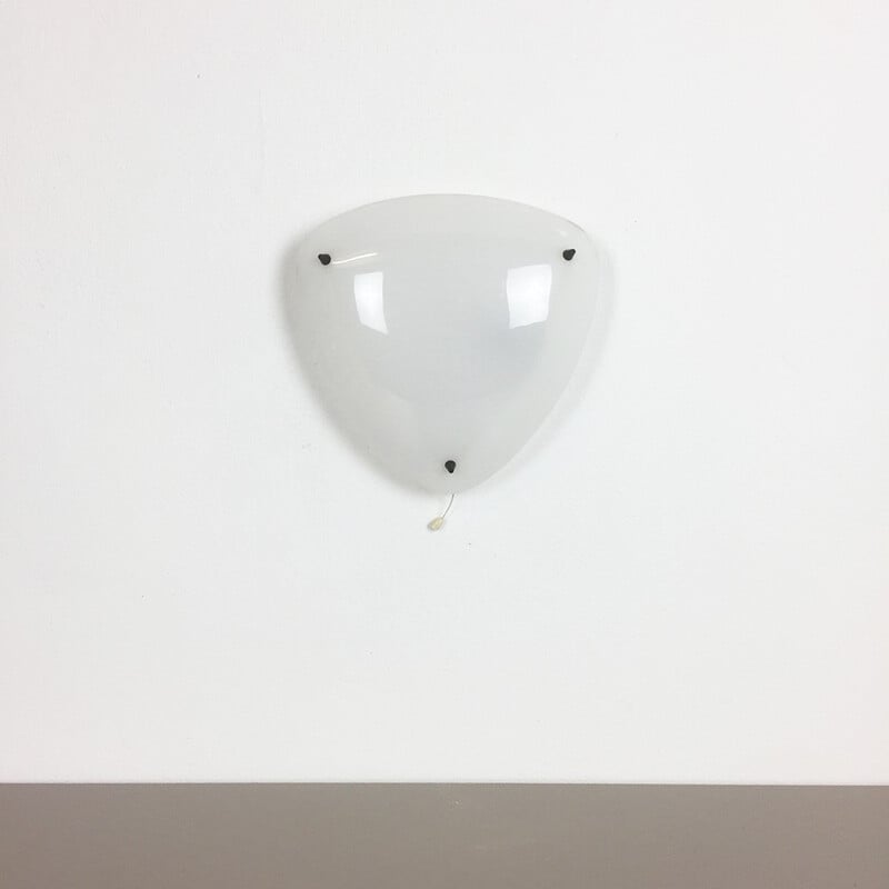 White wall lamp in metal and plastique - 1950s