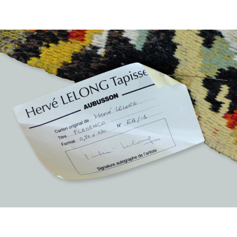 Tapis vintage Hervé Lelong en laine, 1970-1980