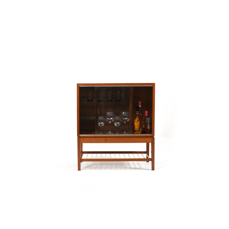 Vintage Danish bar cabinet in teak and walnut, 1950s