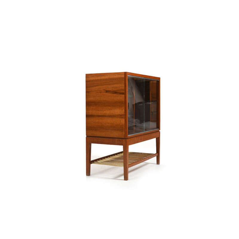 Vintage Danish bar cabinet in teak and walnut, 1950s