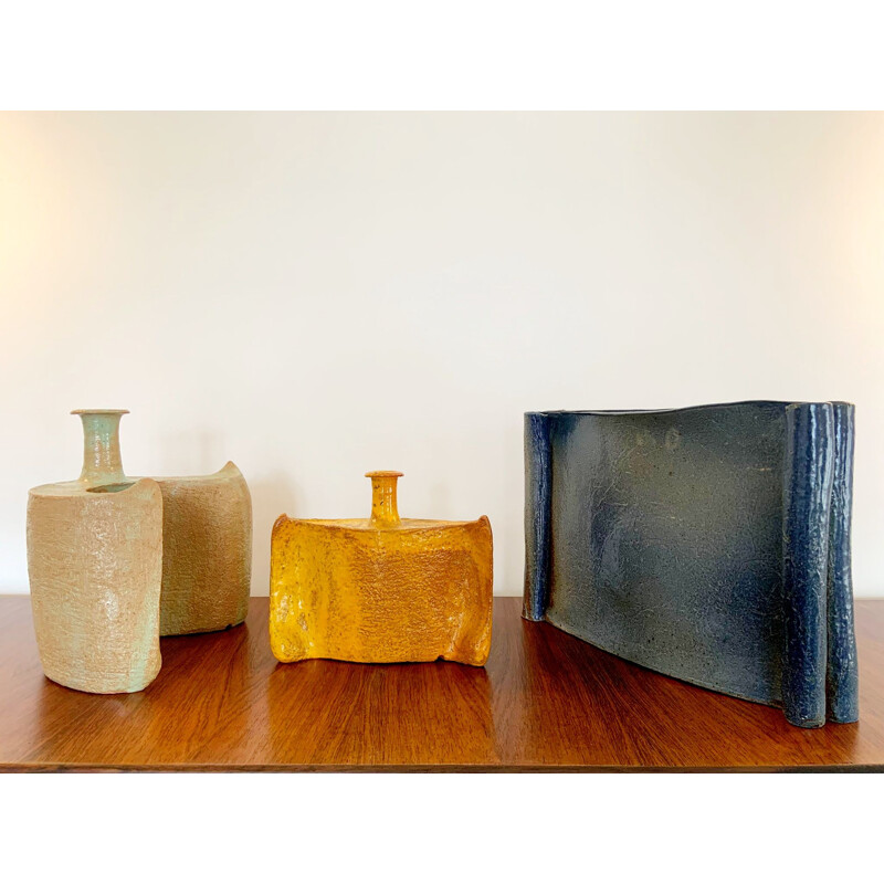 Set of 3 vintage ceramics by Yoshimi Futamura, 1980 -1990