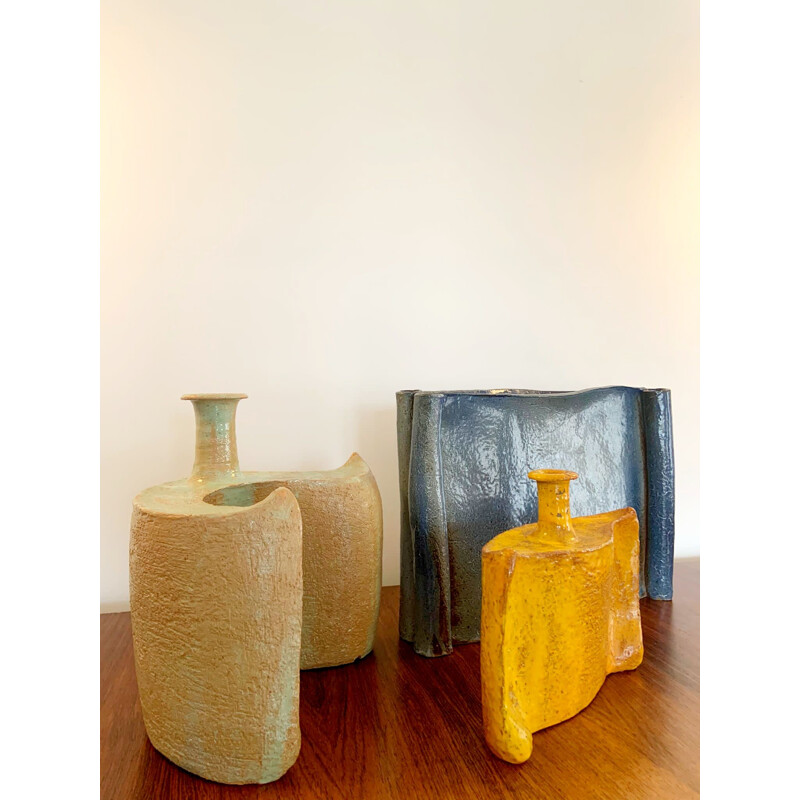 Set of 3 vintage ceramics by Yoshimi Futamura, 1980 -1990