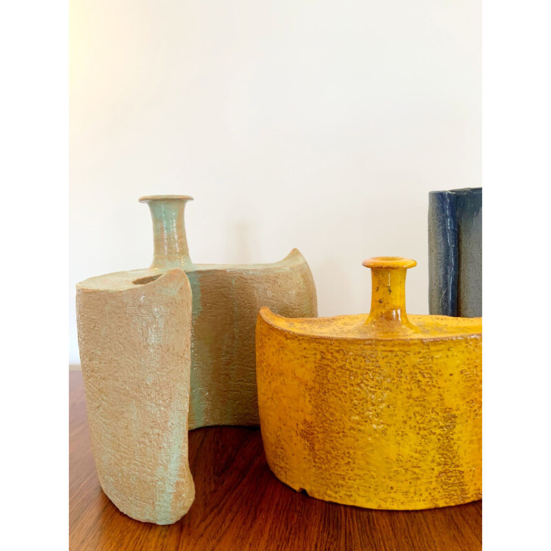 Set of 3 vintage ceramics by Yoshimi Futamura, 1980 -1990