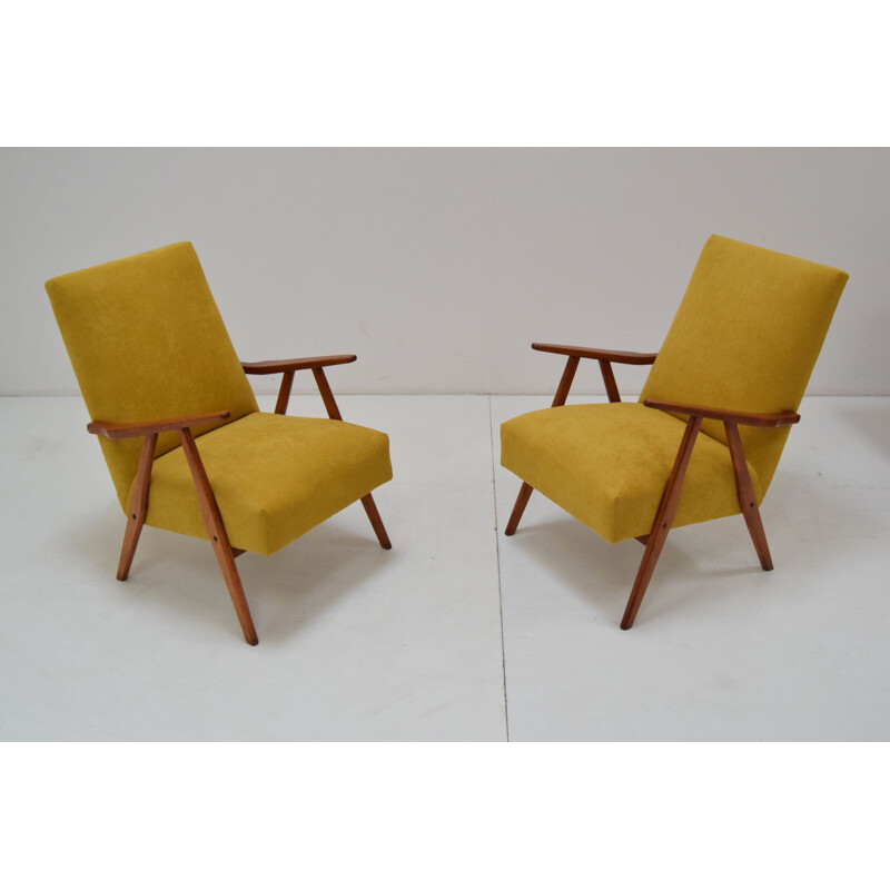 Paar vintage fauteuils van Jiri Jiroutek, Tsjechoslowakije 1960
