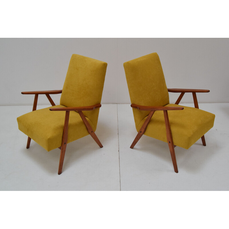 Pair of vintage armchairs by Jiri Jiroutek, Czechoslovakia 1960