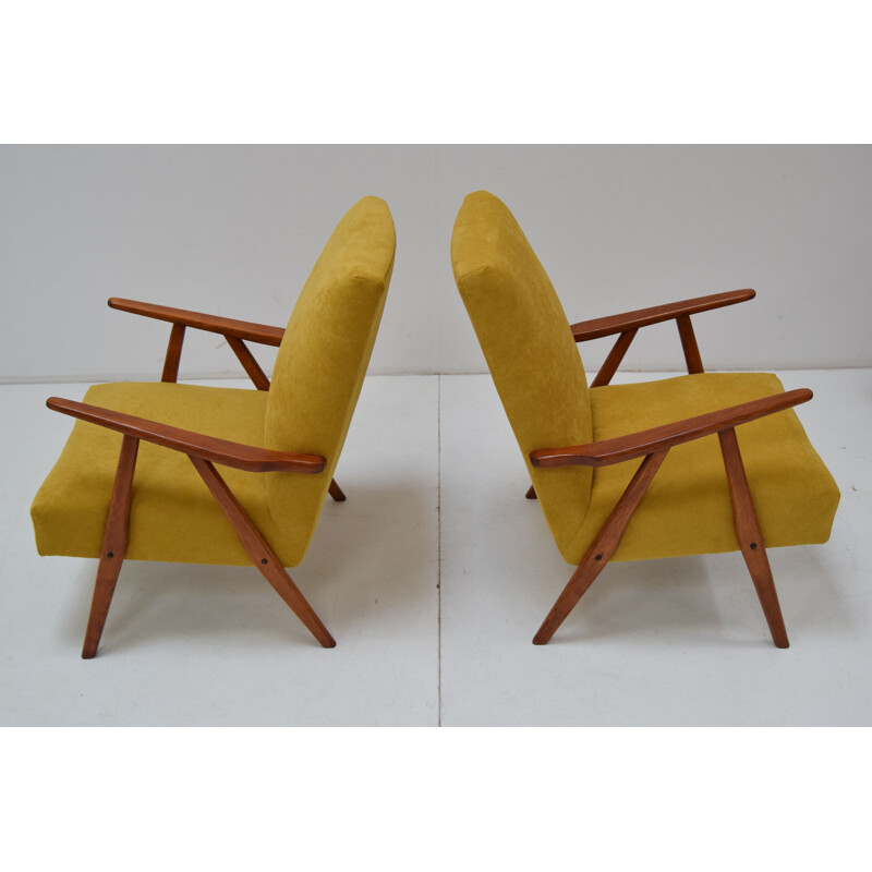 Pair of vintage armchairs by Jiri Jiroutek, Czechoslovakia 1960