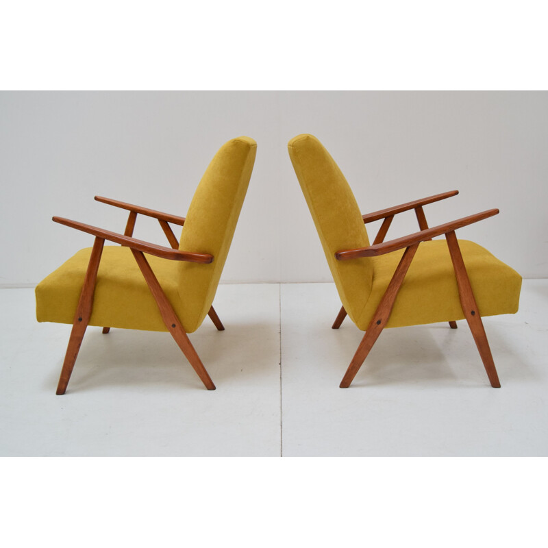 Paar vintage fauteuils van Jiri Jiroutek, Tsjechoslowakije 1960