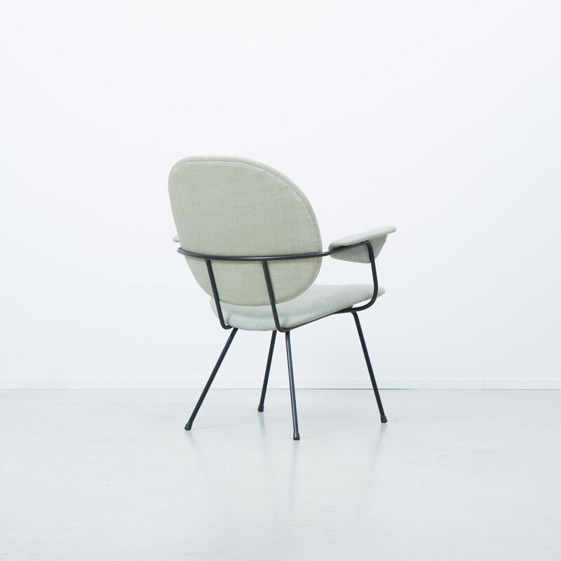 Kembo "302" oval chair in linen , WH Gispen - 1950s