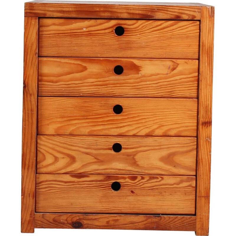 Vintage pine wood chest of drawers by Ate van Apeldoorn for Houtwerk Hattem, Netherlands 1970s