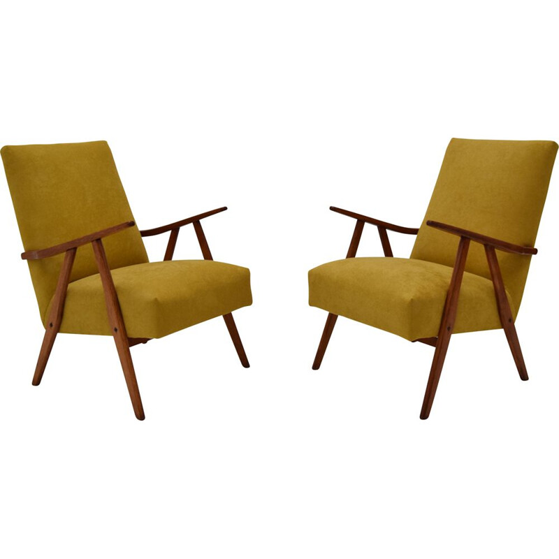 Pair of vintage armchairs by Jiri Jiroutek, Czechoslovakia 1960