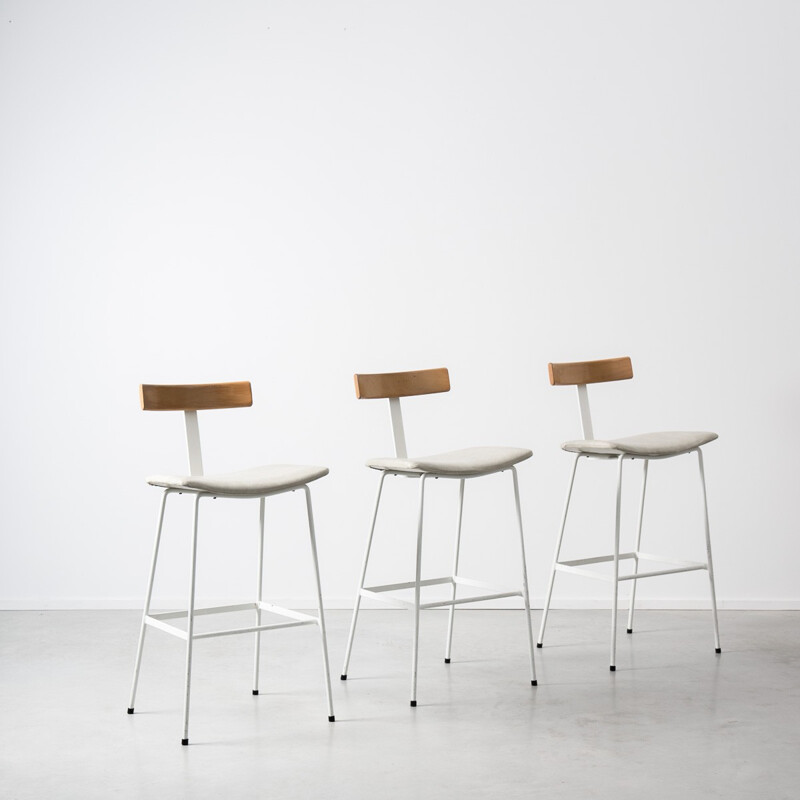 Set of three Kandya "Program" bar stools, Frank GUILLE - 1950s