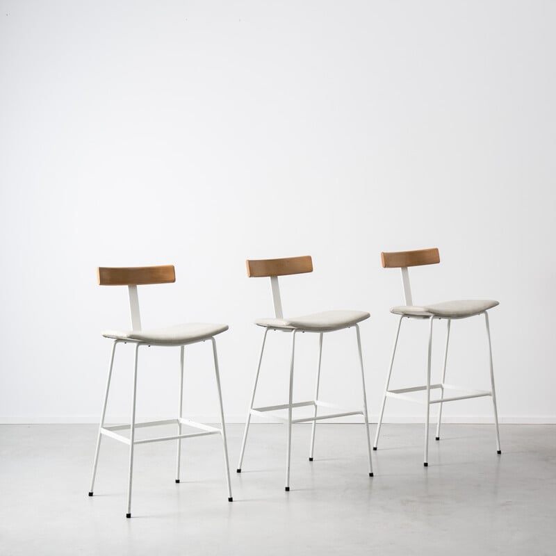 Set of three Kandya "Program" bar stools, Frank GUILLE - 1950s