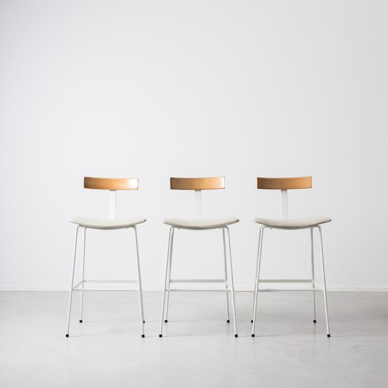 Set of three Kandya "Program" bar stools, Frank GUILLE - 1950s