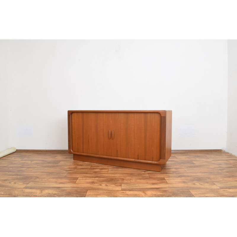 Mid-century Danish teak highboard with tambour doors from Dyrlund, 1960s