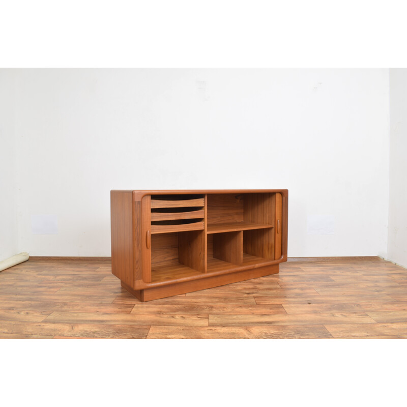 Mid-century Danish teak highboard with tambour doors from Dyrlund, 1960s