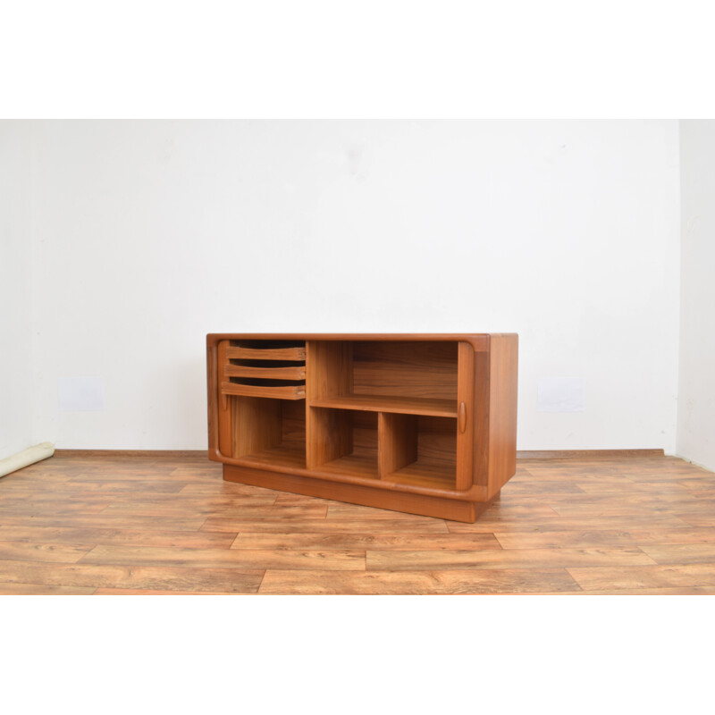 Mid-century Danish teak highboard with tambour doors from Dyrlund, 1960s