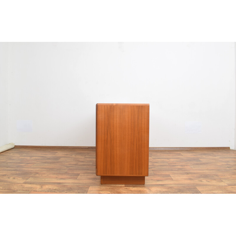 Mid-century Danish teak highboard with tambour doors from Dyrlund, 1960s