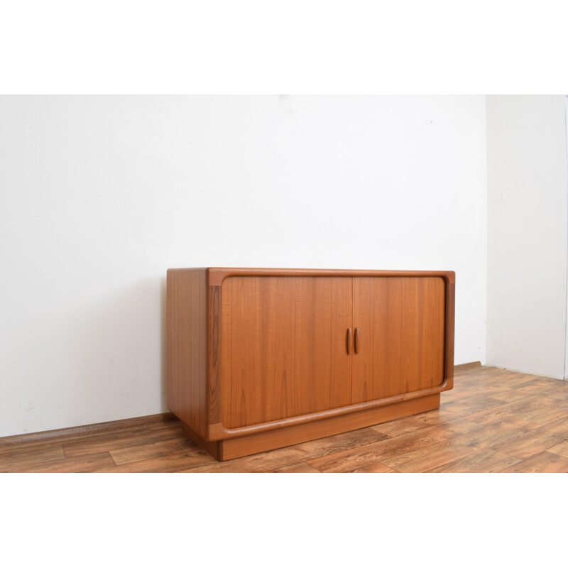 Mid-century Danish teak highboard with tambour doors from Dyrlund, 1960s