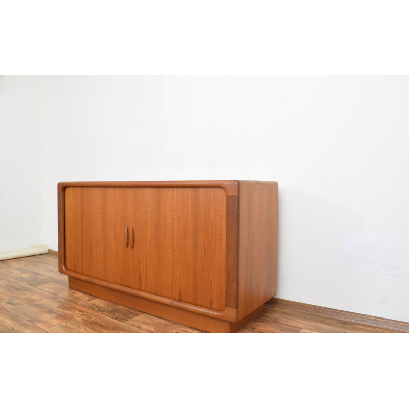 Mid-century Danish teak highboard with tambour doors from Dyrlund, 1960s