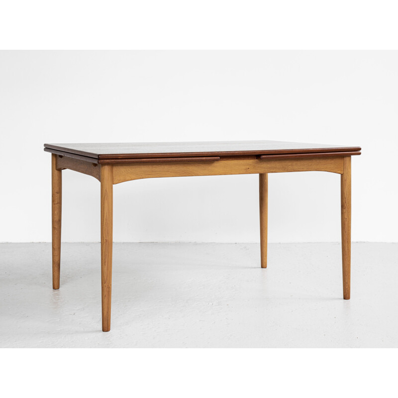 Vintage Deense teak en eiken tafel van Børge Mogensen voor Søborg, 1960