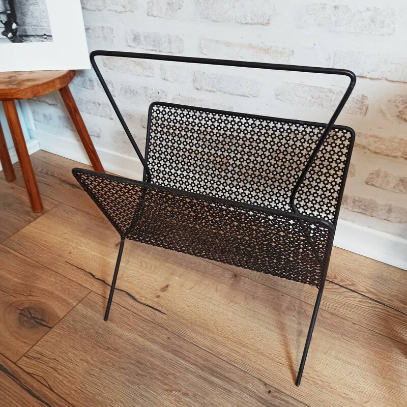 Vintage metal magazine rack from Mategot