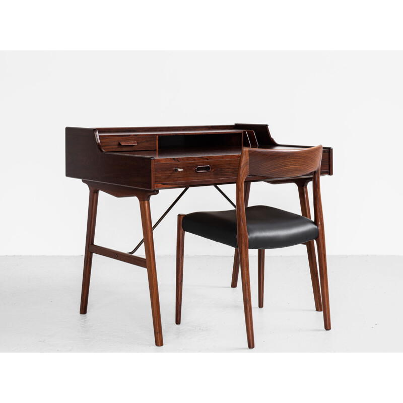 Mid century desk model 56 in rosewood by Arne Wahl Iversen for Vinde Møbelfabrik, Denmark 1960s