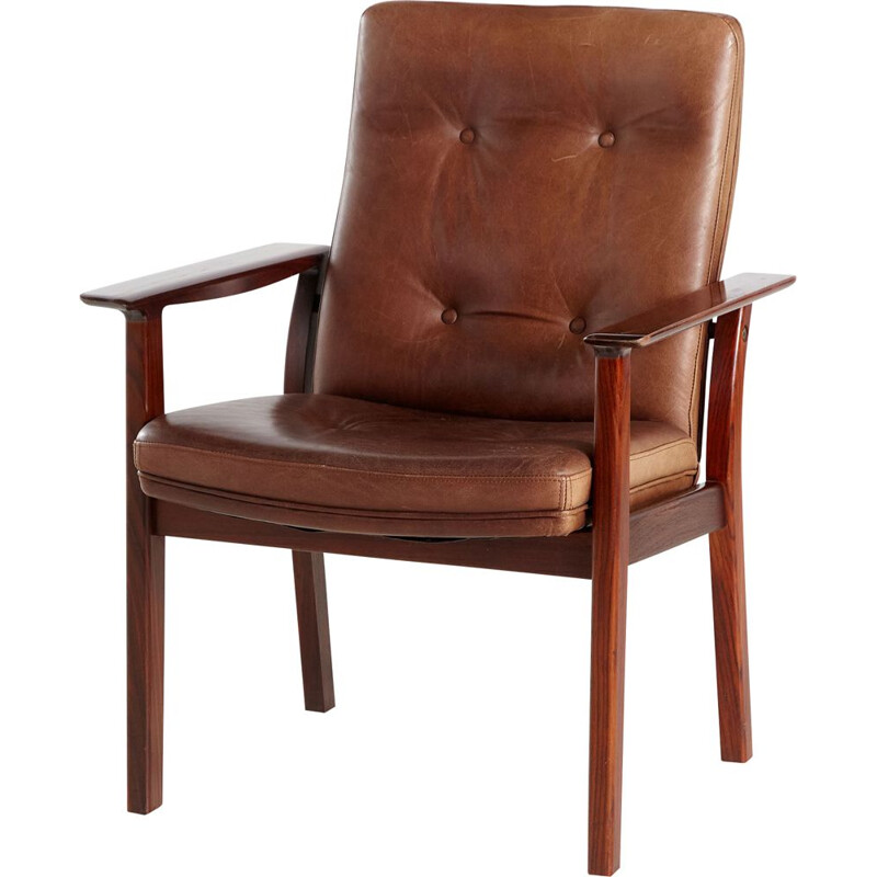 Rosewood vintage armchair by Arne Vodder for Sibast, 1960s