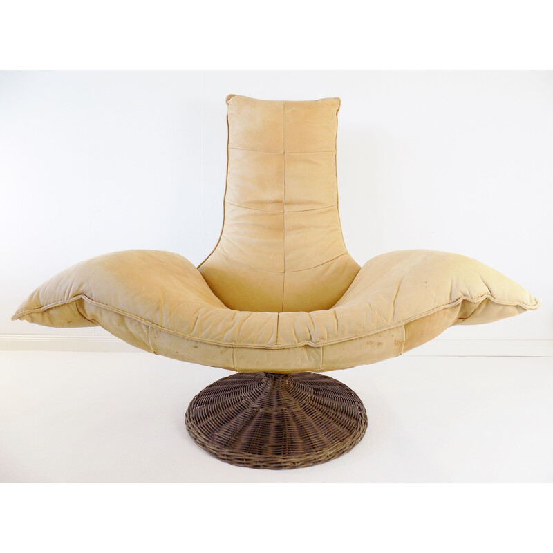 Vintage Montis Wammes leather armchair by Gerard van den Berg, 1970s