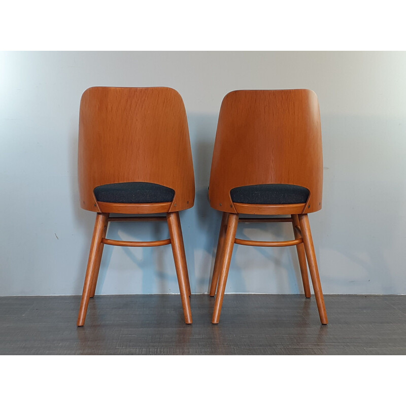 Pair of vintage 514 chairs by Lubomir Hofman for TON, Czechoslovakia 1960