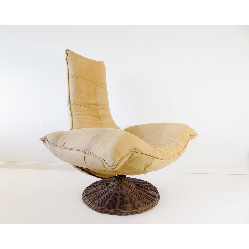 Vintage Montis Wammes leather armchair by Gerard van den Berg, 1970s