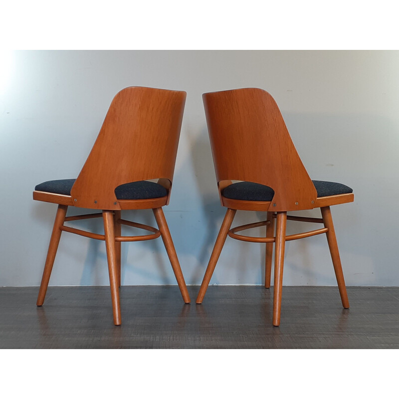 Pair of vintage 514 chairs by Lubomir Hofman for TON, Czechoslovakia 1960