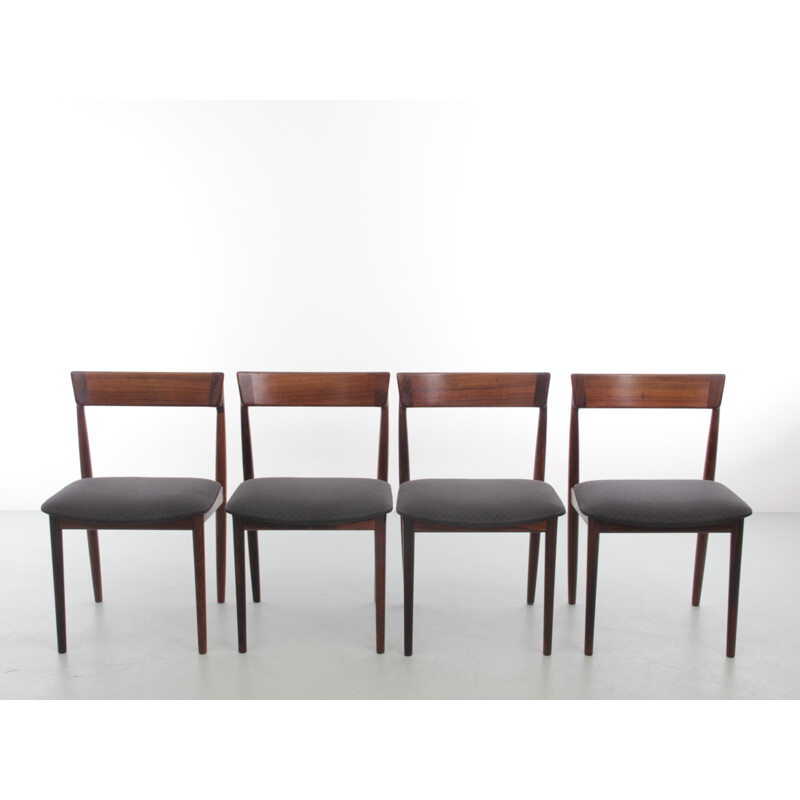 Ensemble de 4 chaises scandinaves vintage en teck par Harry Rosengren Hansen pour Brande Møbelindustri, 1960