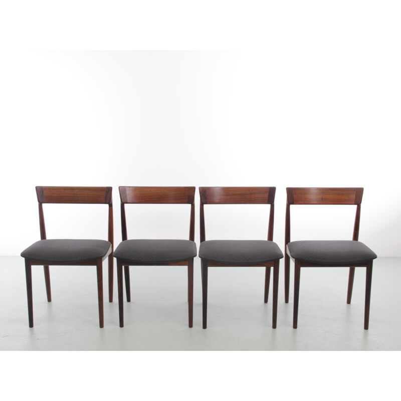 Set van 4 vintage Scandinavische teakhouten stoelen van Harry Rosengren Hansen voor Brande Møbelindustri, 1960