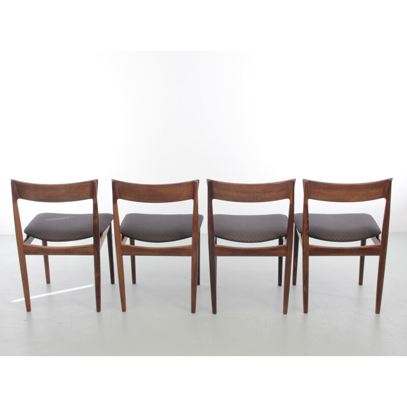 Ensemble de 4 chaises scandinaves vintage en teck par Harry Rosengren Hansen pour Brande Møbelindustri, 1960