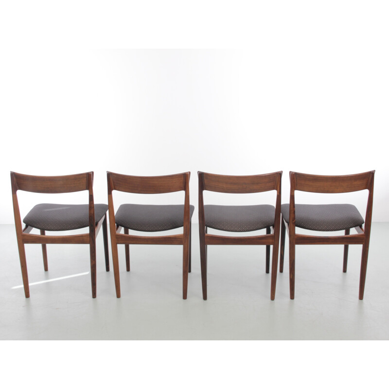 Set of 4 Scandinavian vintage teak chairs by Harry Rosengren Hansen for Brande Møbelindustri, 1960