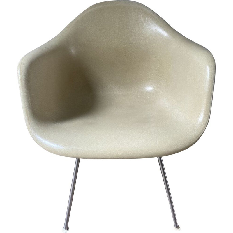 Fauteuil vintage DAX en fibre de verre inox de Charles Eames pour Hermann Miller, 1975