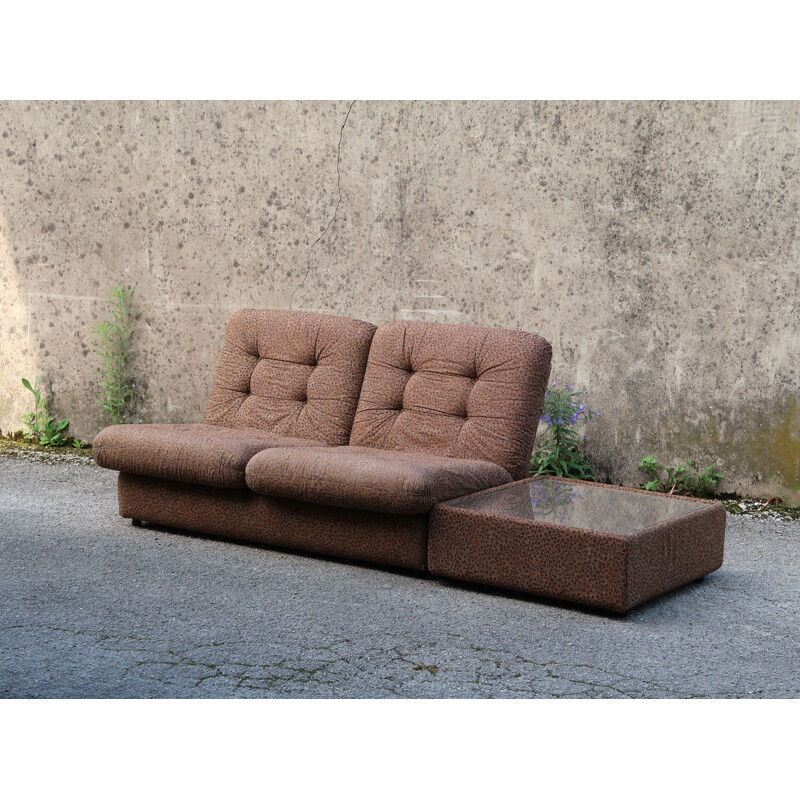 Set of vintage sofa and coffee table by Steiner, France 1970
