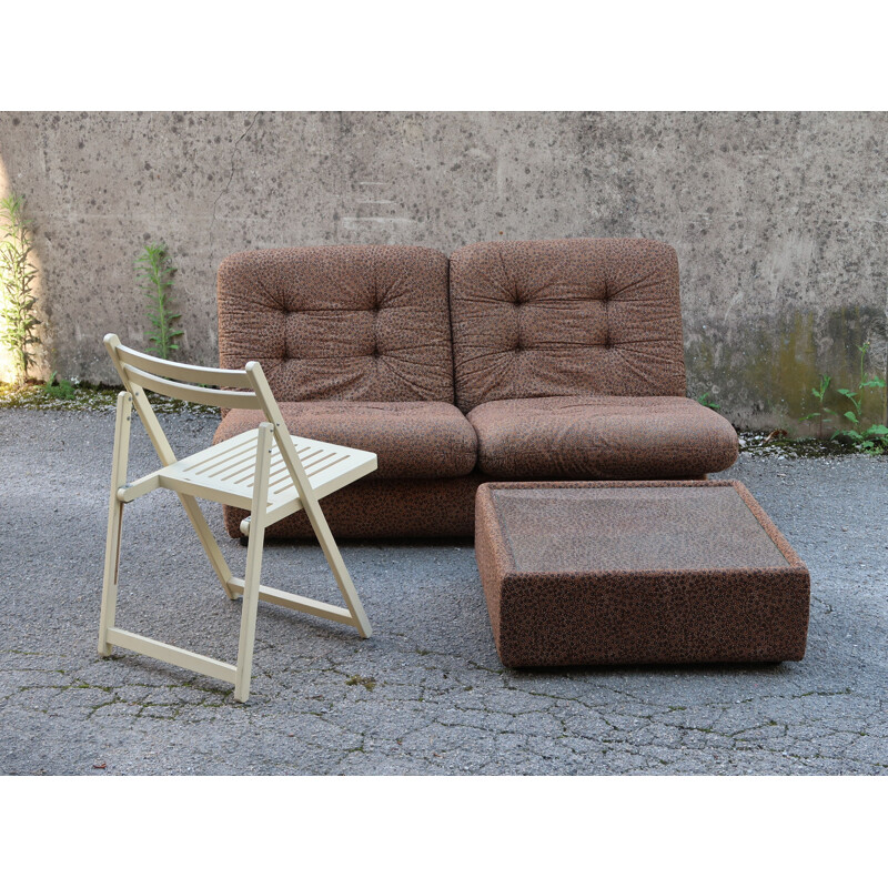 Set of vintage sofa and coffee table by Steiner, France 1970