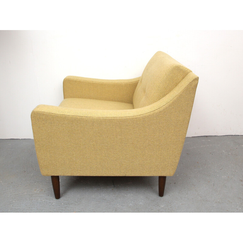 Gele stoffen fauteuil - 1950