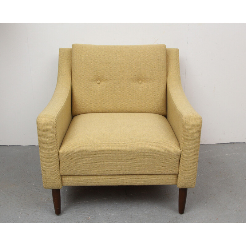 Gele stoffen fauteuil - 1950